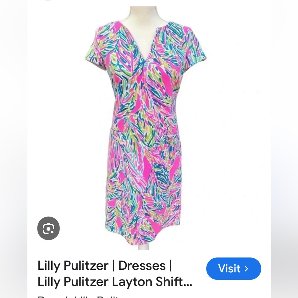 Lilly Pulitzer Layton shift Vibrant Pink and Blue Dress